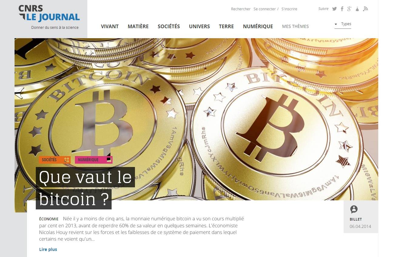 La page d'accueil du site CNRSlejournal.fr (CNRS)