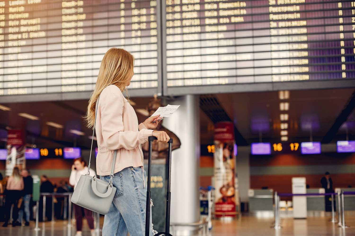 Femme à l'aéroport