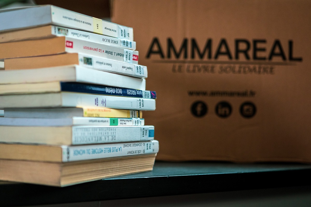 Libraire de livres d’occasion en ligne, Ammareal affiche un fort engagement social et environnemental. (Ammareal) ammareal-reprise-livres-occasion
