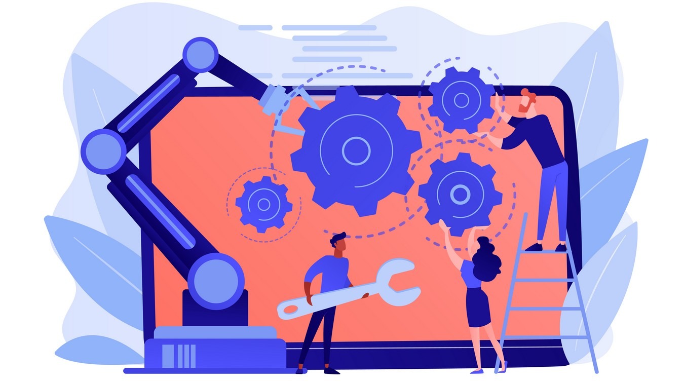 L’enquête Archimag « Automatisation des processus de travail : où en sont les organisations françaises ? » menée de mars à juin 2022 révèle que 3 organisations sur 5 ont déjà automatisé au moins un processus de travail. (Freepik/Vectojuice) processus-automatisation-gestion-entreprise-bpa-bpm