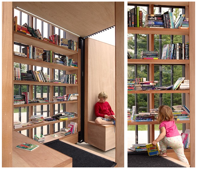 La bibliothèque miniature Story Pad au coeur de la ville de Newmarket (Shai Gil)