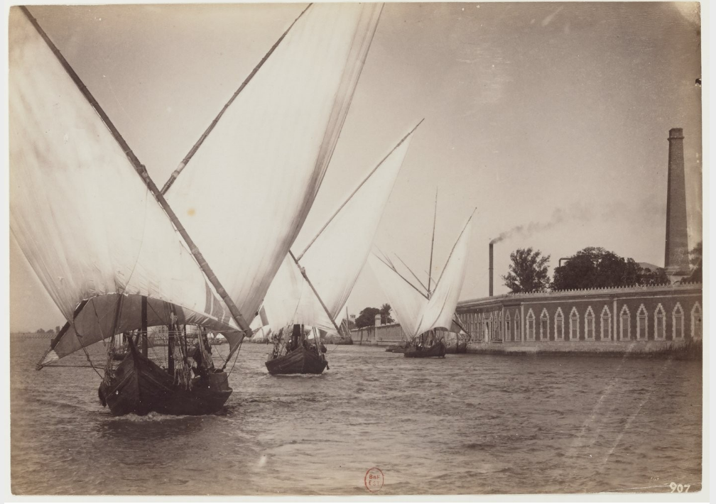 Bateaux sur le Nil, photographie de Bienamino Facchinelli (Gallica / Bibliothèque nationale de France)