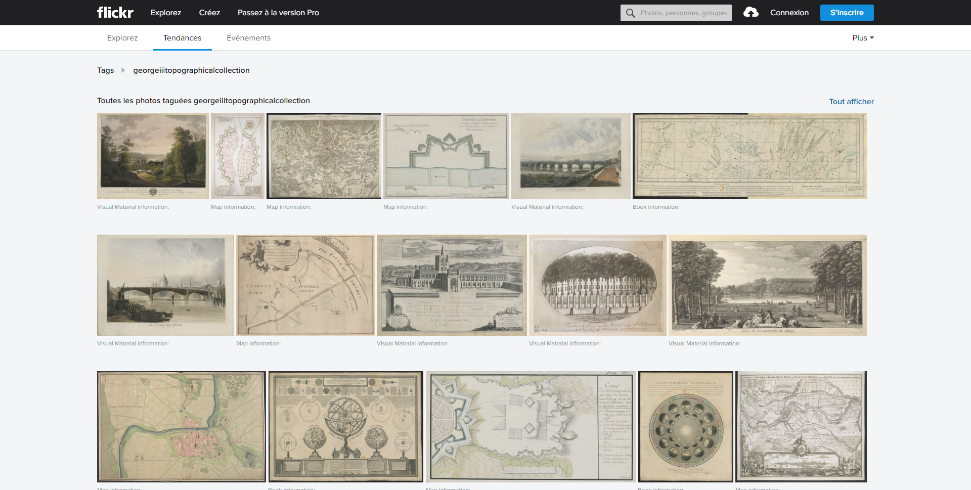 Page d'accueil de la collection topographique du roi Georges III (Flickr)