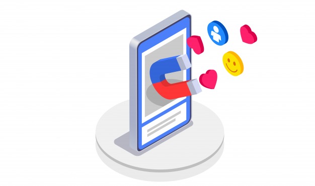 Les nouvelles technologies font désormais partie intégrante du parcours d'achat. (Freepik/macrovector) smartphone-aimant-attirer-clients