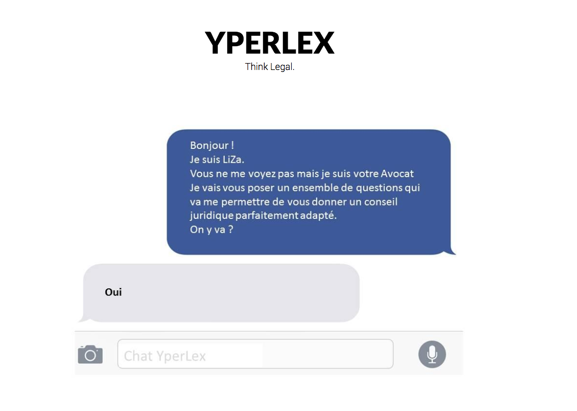 LiZa, l'avocat-robot de la start-up Yperlex. (DR)