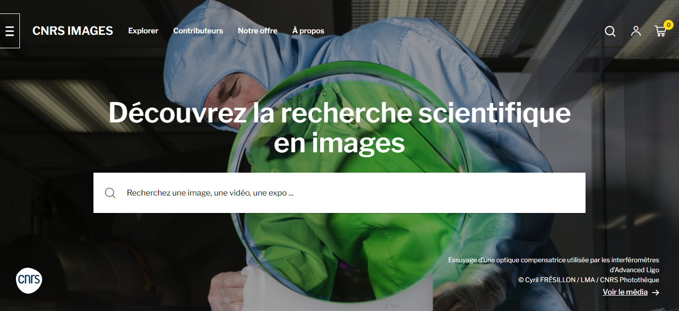 Page d'accueil de CNRS Images (CNRS)