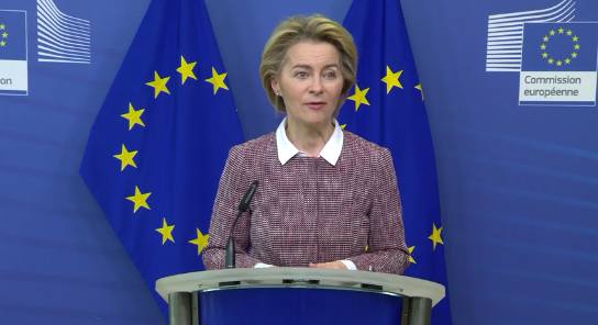 Ursula von der Leyen, présidente de la Commission européenne à Bruxelles le 19 février 2020 (Commission européenne)