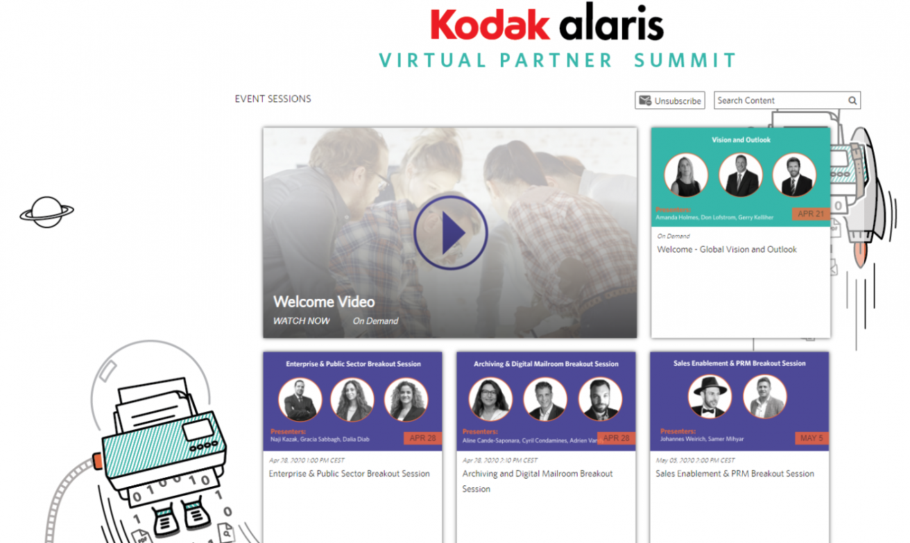 Pendant le confinement, Kodak Alaris a donné rendez-vous à ses partenaires sur le web pour les rassurer sur le maintien de son activité. (Kodak Alaris) evenement-kodak-alaris-sommet-annuel-partenaires