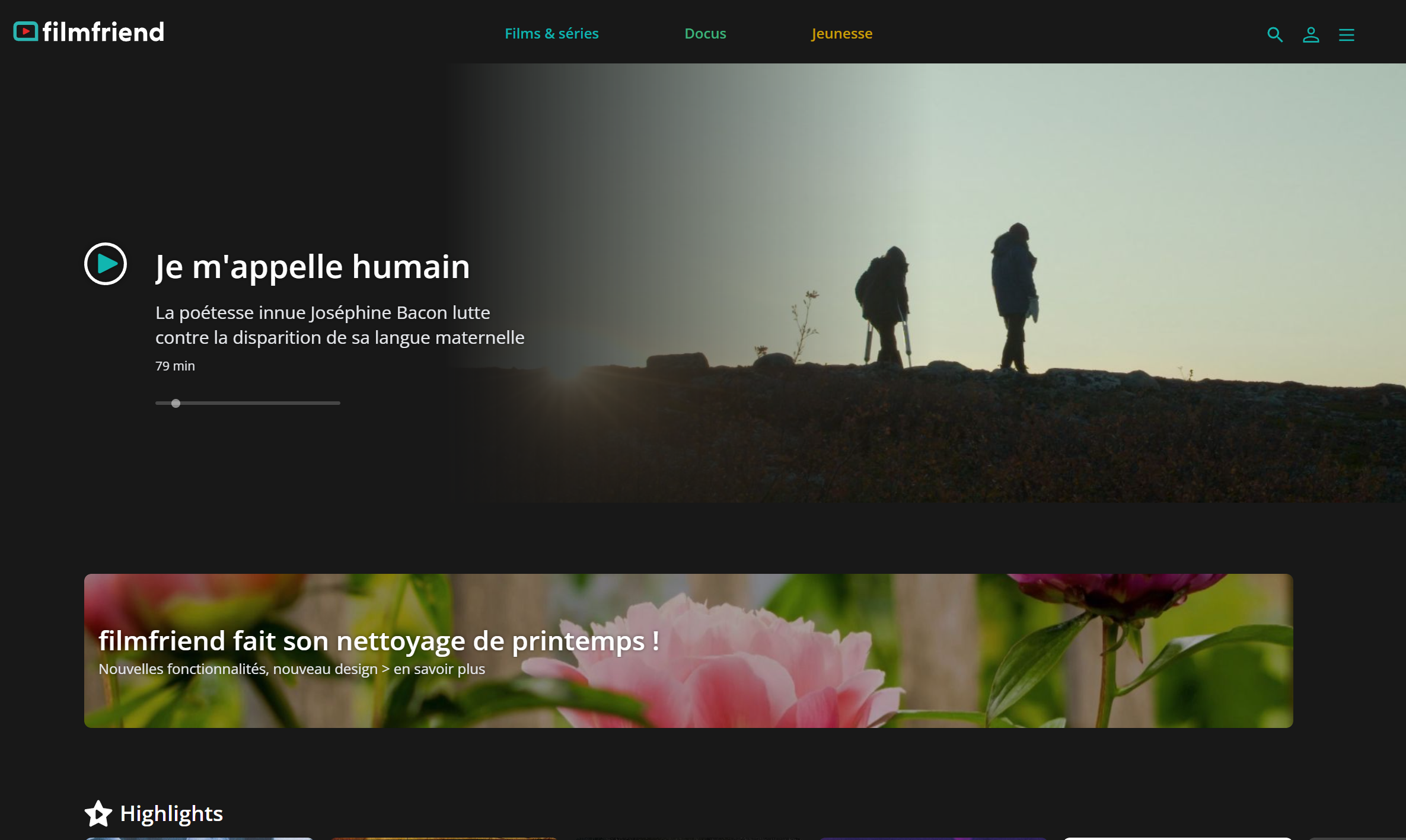 Films, séries, documentaires ou encore contenus jeunesse, filmfriend contient quelque 3500 références. (Homepage filmfriend) filmfriend-filmwerte