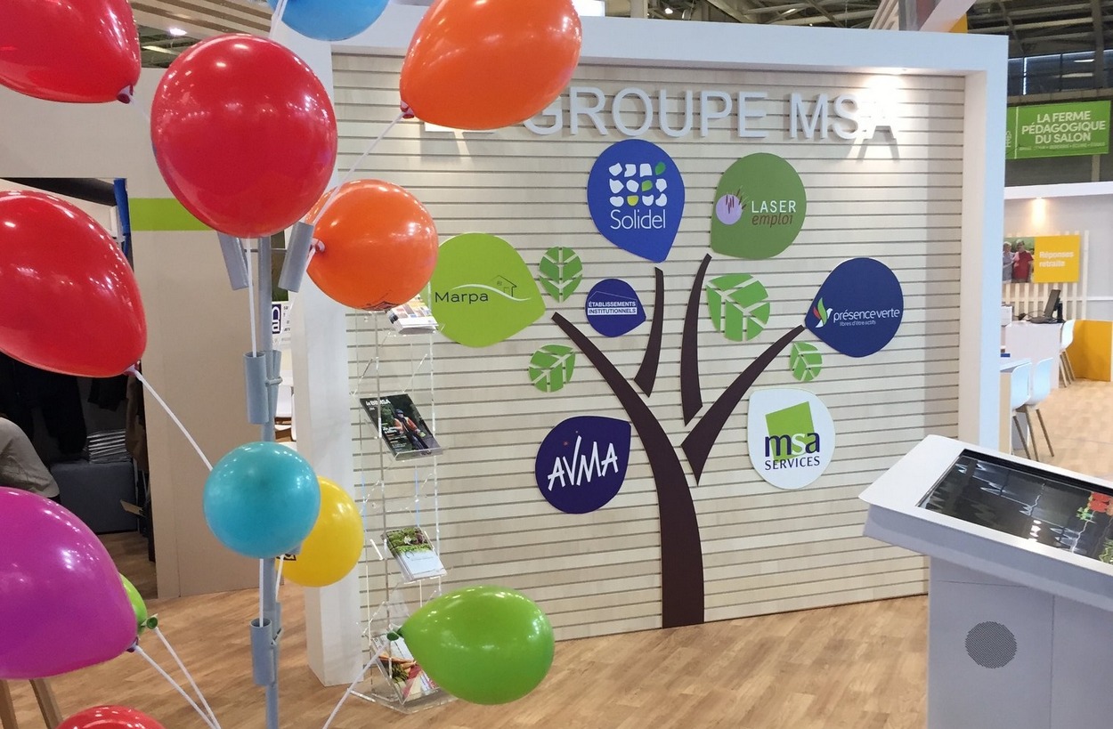 Le stand de la Mutualité sociale agricole au salon de l’Agriculture, en février 2024. (MSA) groupe-msa-retour-experience-signature-electronique