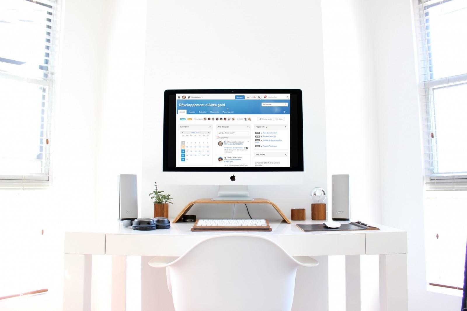 La plateforme numérique Jalios s'intègre parfaitement avec Outlook, Notes, Office 365 et Google Docs. Portail Collaboratif