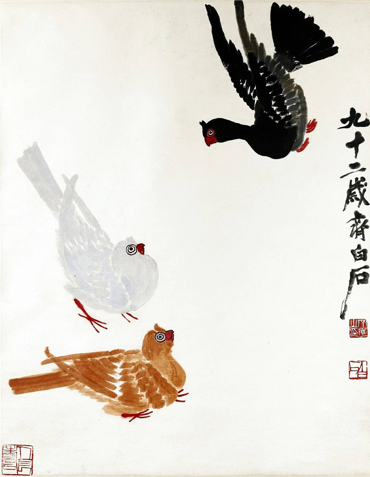 Une oeuvre du célèbre peintre Qi Baishi plagiée par Xiao Yuan (Flickr)