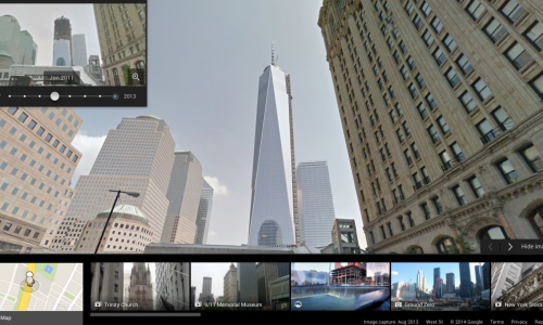 Evolution de la construction de la Freedom Tower à New York. (Google Street View)