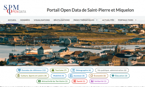 Page d'accueil de la plateforme open data de Saint-Pierre et Miquelon (Conseil Territorial de Saint-Pierre-et-Miquelon) Saint-Pierre-Miquelon-devoile-plateforme-open-data