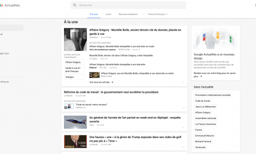 Google Actualités ou la personnalisation pour tous (Google)